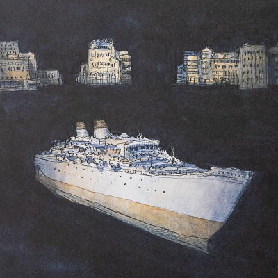 De Crecy Art Print : White Boat