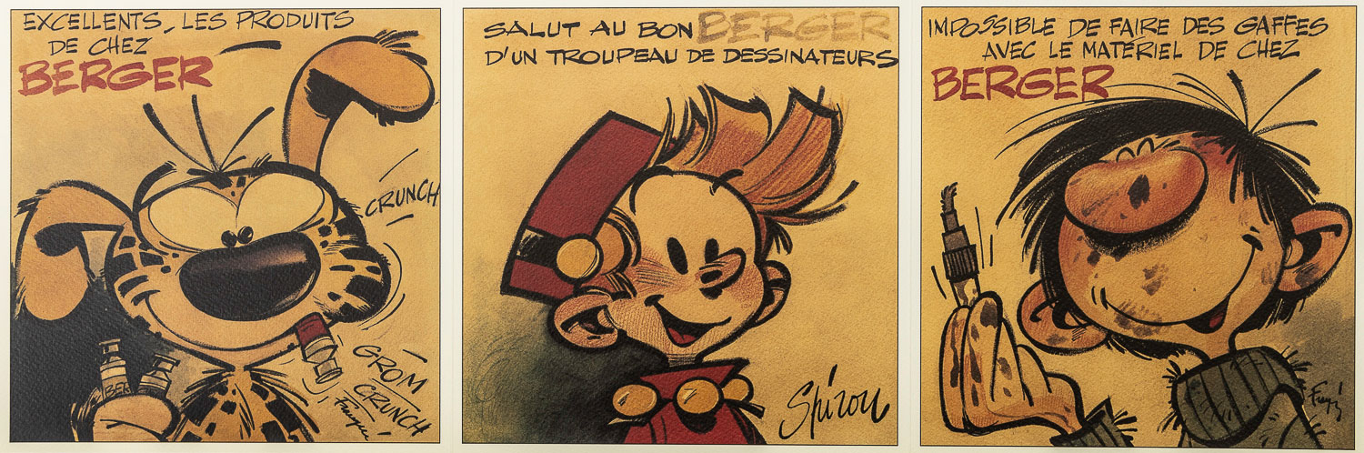Affiche André Franquin : Triptyque Marsupilami, Spirou, Gaston