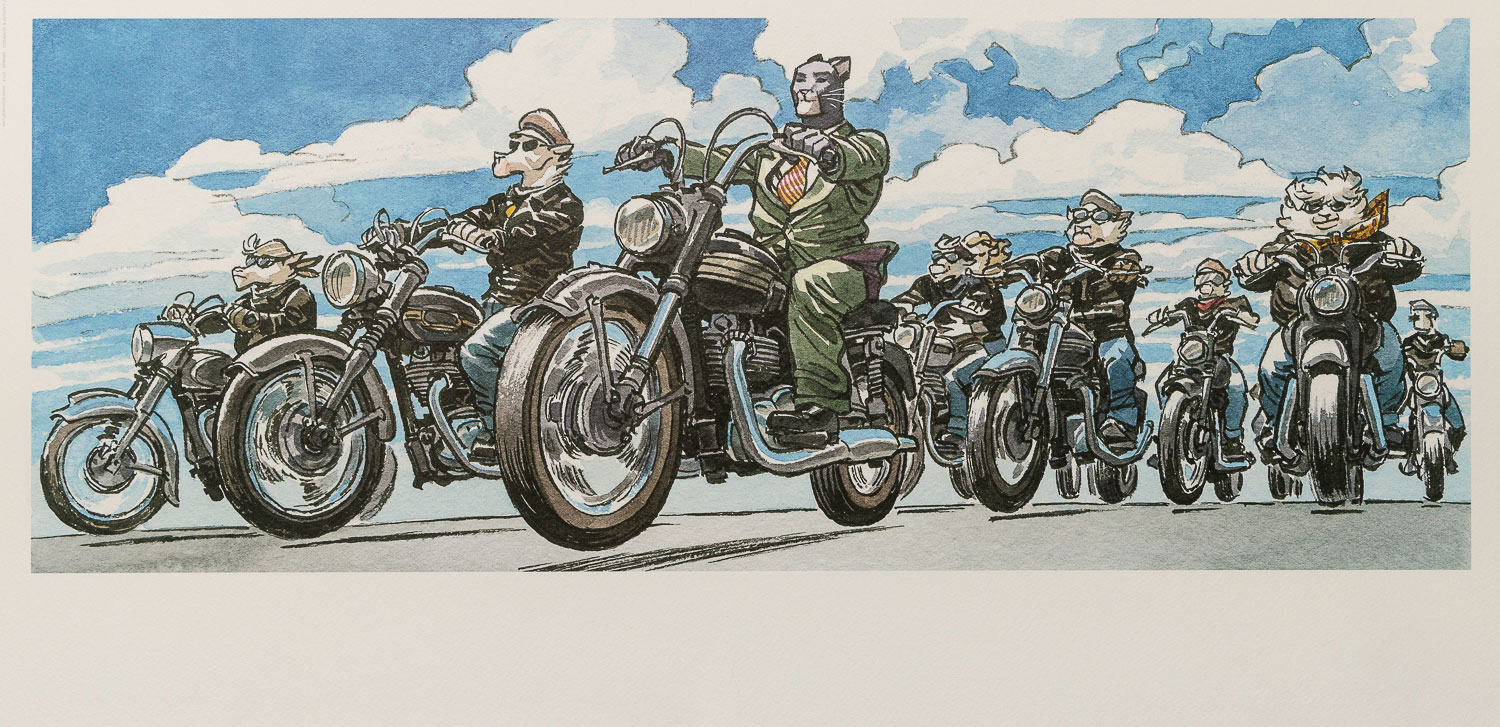 Juanjo Guarnido Art Print : Blacksad, bikers