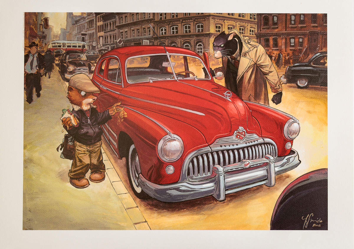 Juanjo Guarnido Art Print : Blacksad, red car - unsigned
