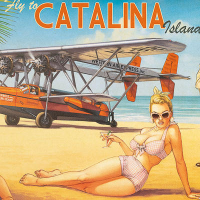Affiche signée Romain Hugault : Catalina Island