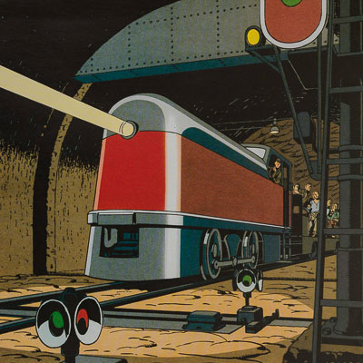 Affiche Edgar P. Jacobs : Le Secret de l'Espadon - Le train