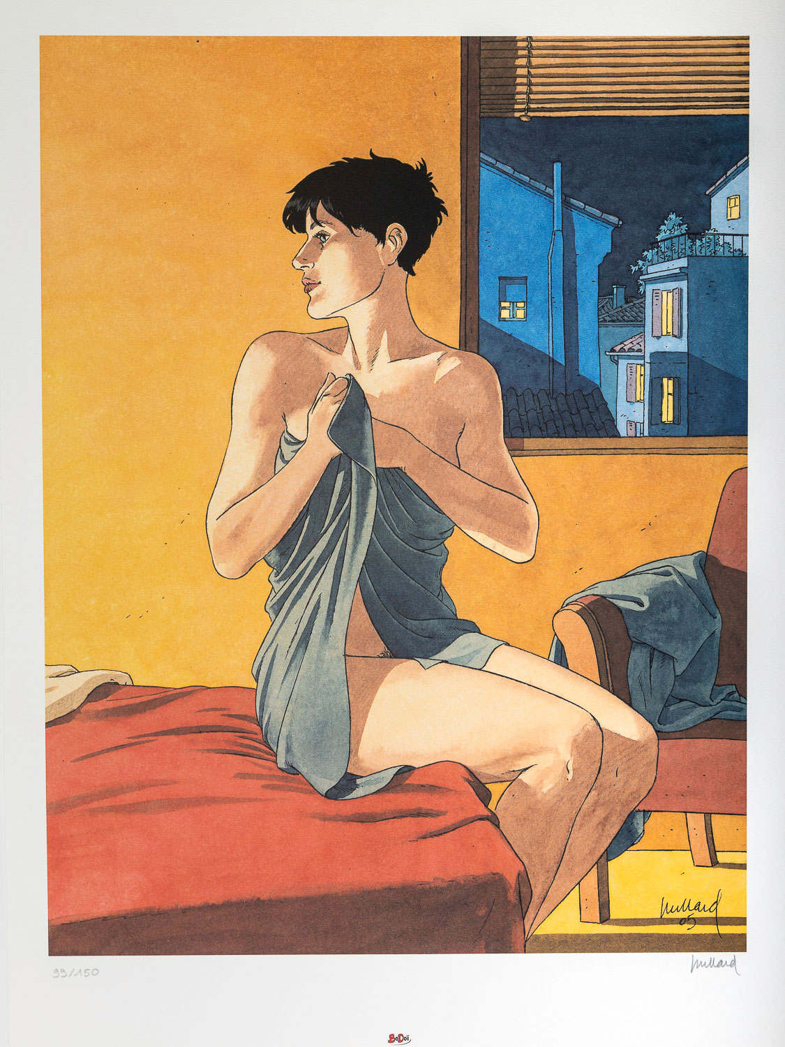 André Juillard signed Art Print : Louise sitting on the bed