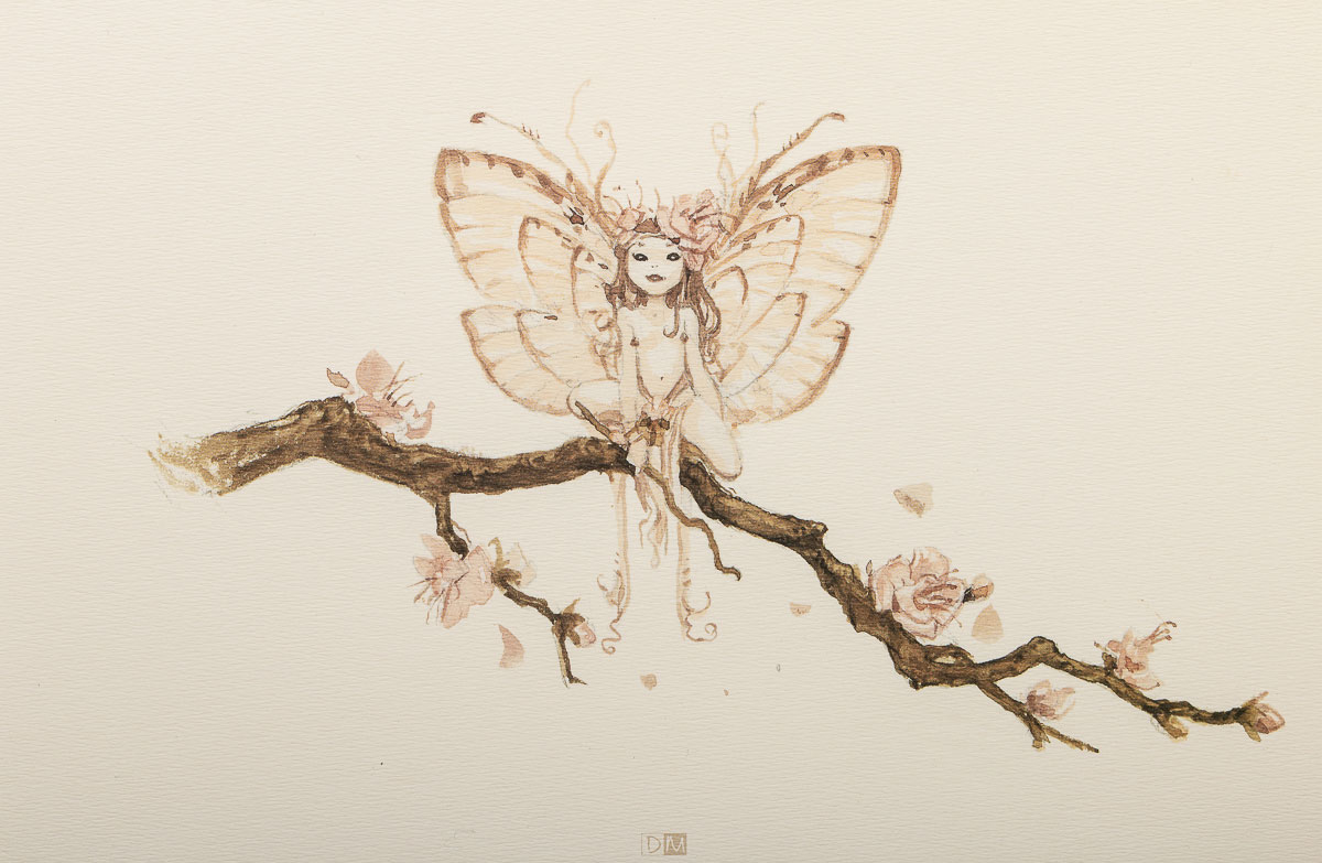 Olivier Ledroit Art Print : Little fairy on a branch