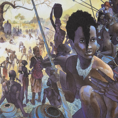 Affiche signée Emmanuel Lepage : Les Voyages d'Anna - Soudan