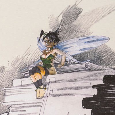 Loisel Art Print (signed or unsigned): Tinker Bell and the books