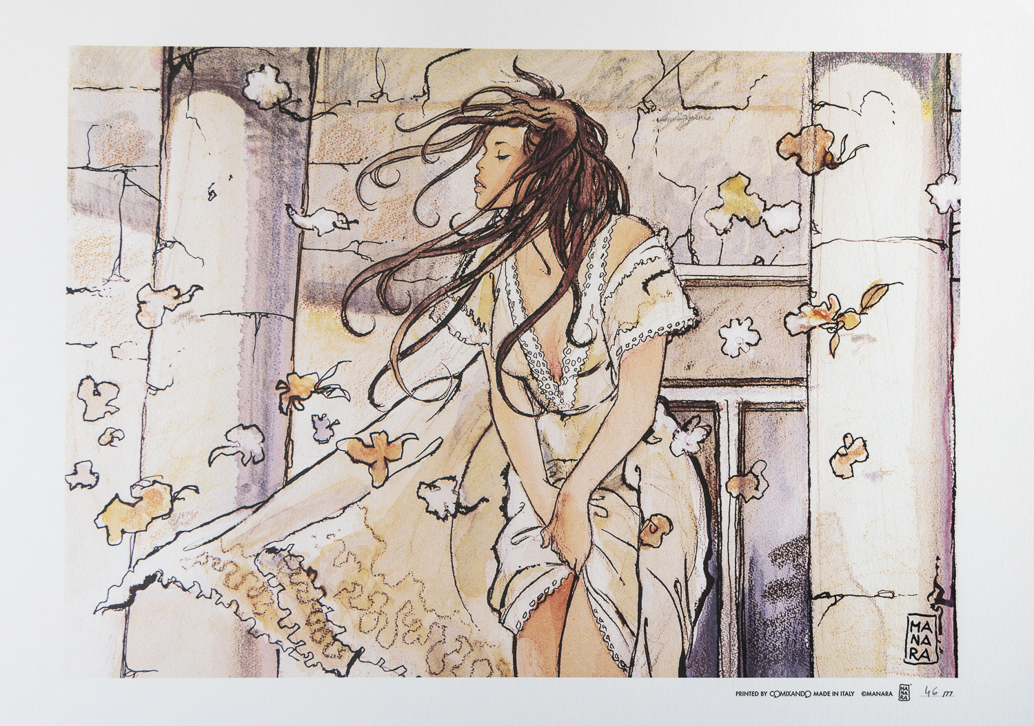 Milo Manara Art Print : In the wind