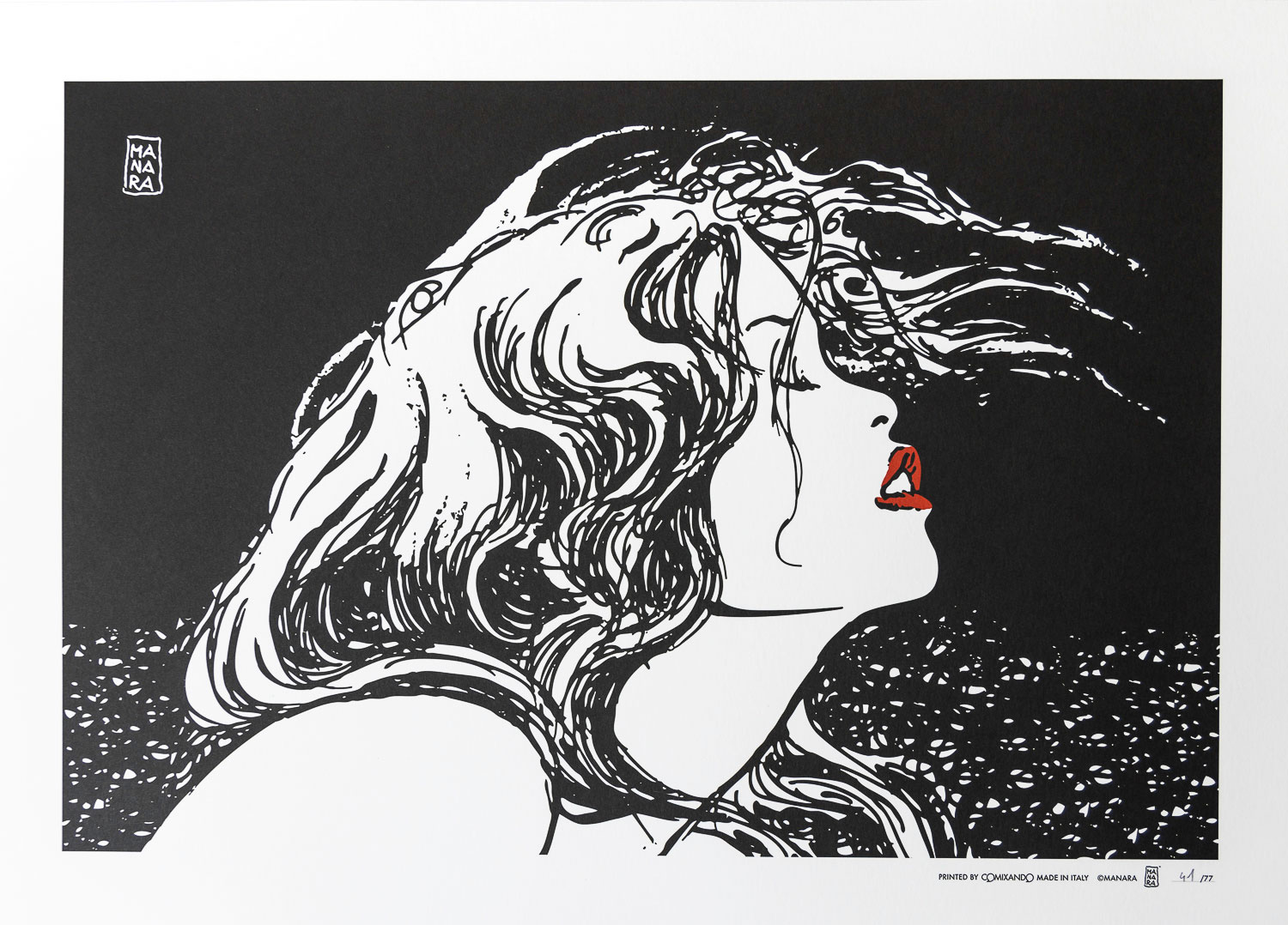 Milo Manara Art Print : Red Lips