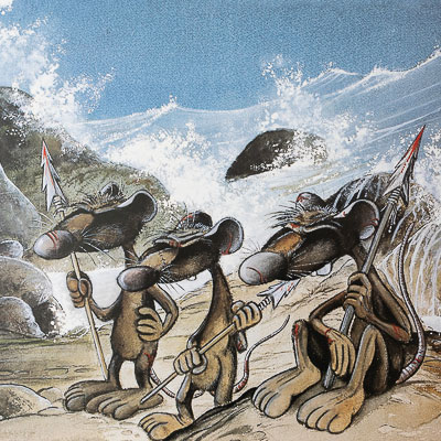 Affiche Ptiluc : Face de rats Mal de mer