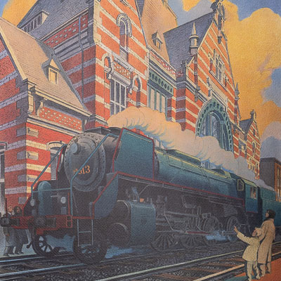 François Schuiten signed Art Print : La Type 29 - Entrée en Gare de Schaerbeek
