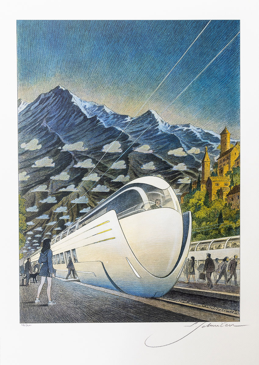 François Schuiten signed Art Print : Futura Train