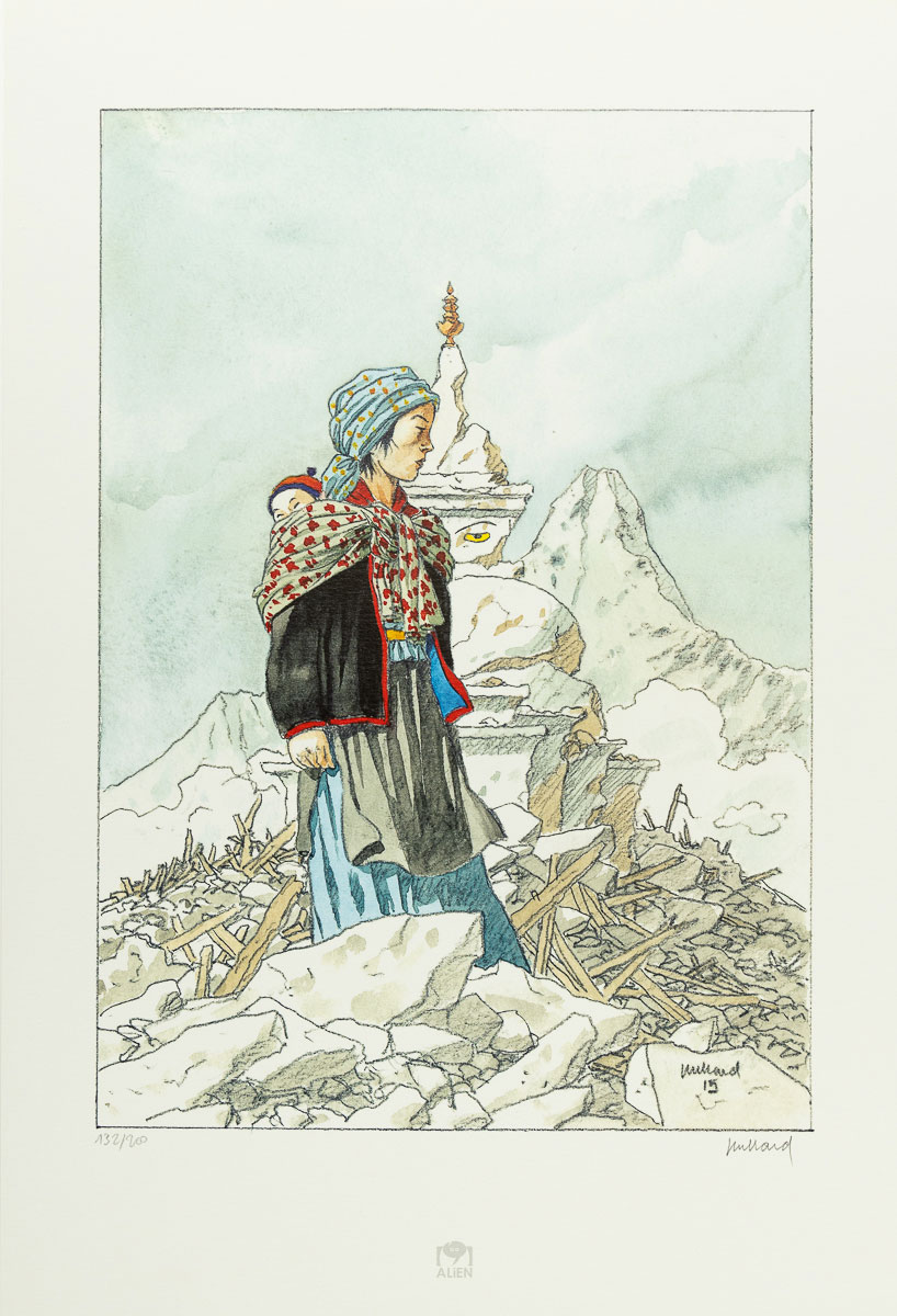 André Juillard signed Art Print : Support for Nepal