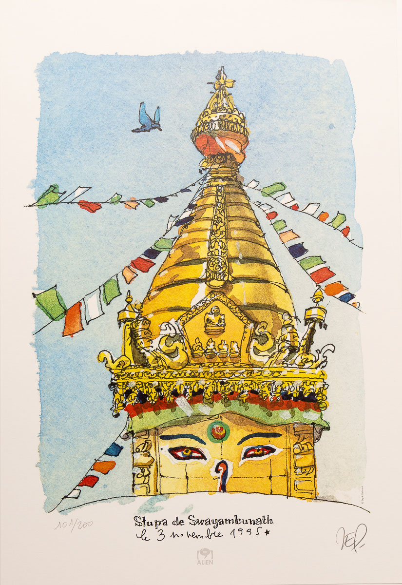Affiche signée Zep : Soutien au Népal