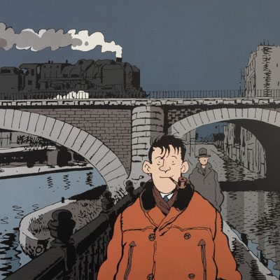 Art Print Tardi: Nestor Burma in the 19th arrondissement of Paris