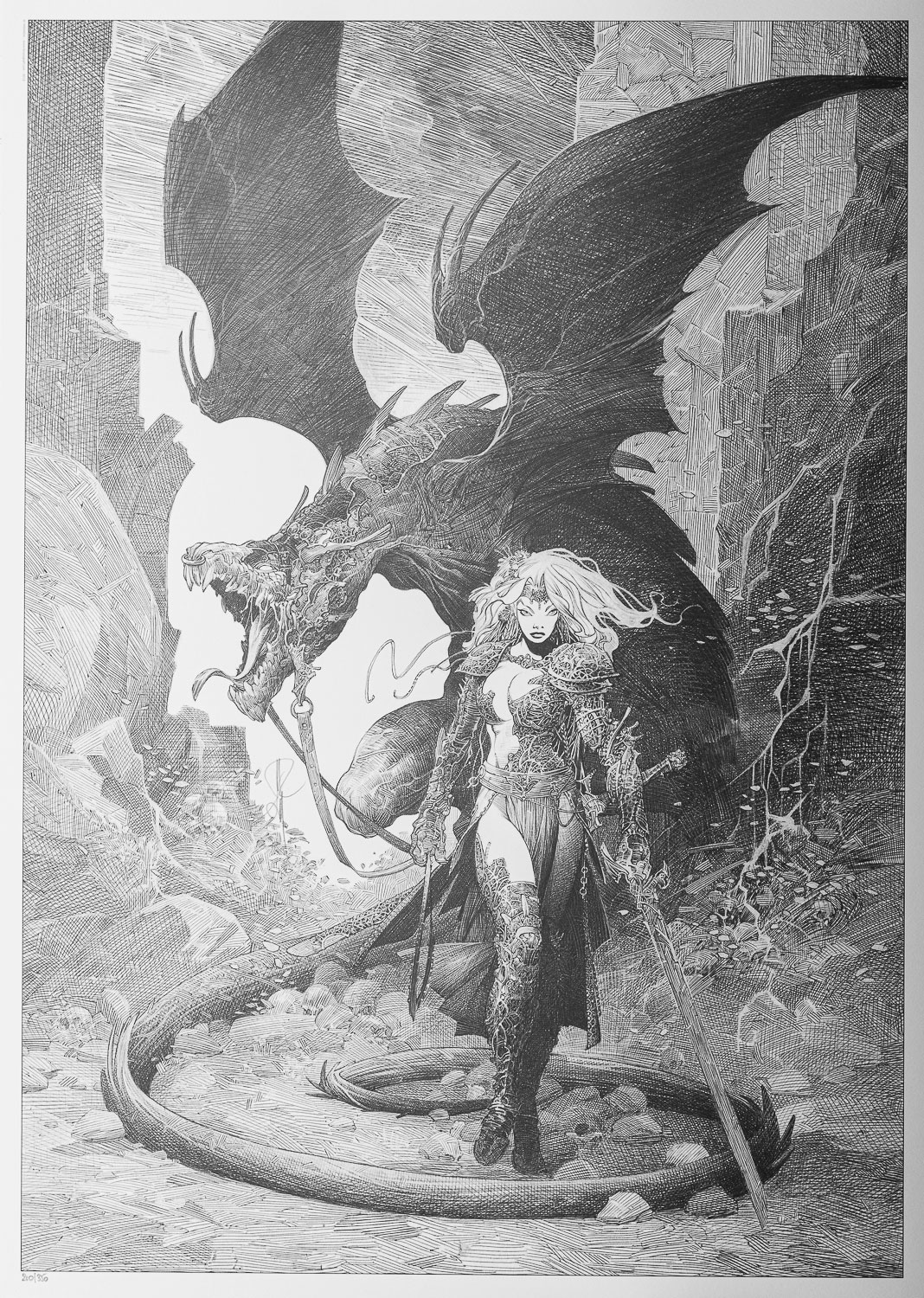 Affiche signée Alberto Varanda : Dragon 13