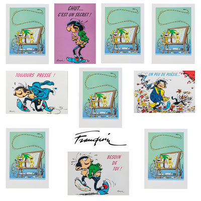 Cartes postales Franquin : Gaston & Marsupilami