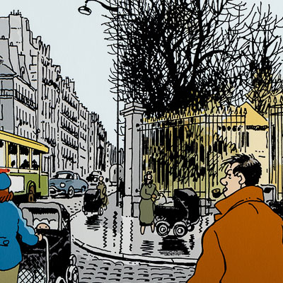 Estampe Pigmentaire Tardi : Nestor Burma dans le 6ème arrondissement de Paris