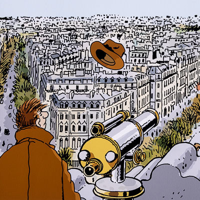Estampe Pigmentaire Tardi : Nestor Burma dans le 8ème arrondissement de Paris