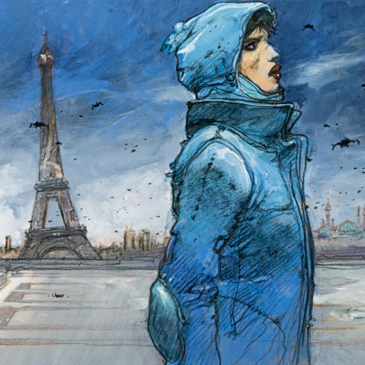 Pigment print signed by Enki Bilal: The Leaning Tower