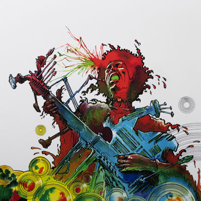 Estampe Pigmentaire Philippe Druillet : Jimi Hendrix