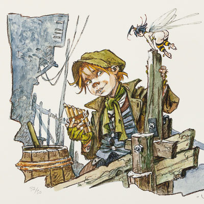 Stampa pigmentaria firmata e incorniciata Loisel: Peter Pan
