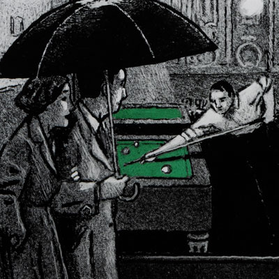 Pigment print signed by Jean-Claude Götting: Billiards
