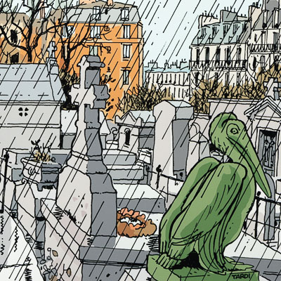 Estampe Pigmentaire Tardi : Nestor Burma dans le 20ème arrondissement de Paris