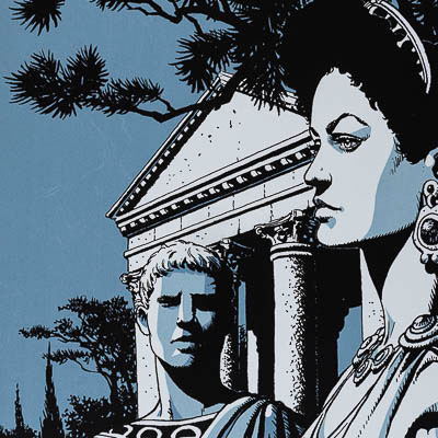 Ex-libris firmato Delaby: Murena - Nerone e Agrippina