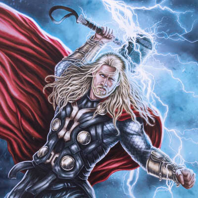 Ex-libris signé Mike Ratera : Thor