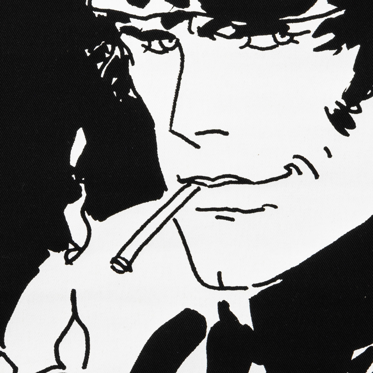 Hugo Pratt Kakemono : Smoking (detail)