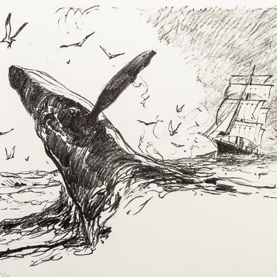 Lithographie signée Emmanuel Lepage : L'orque