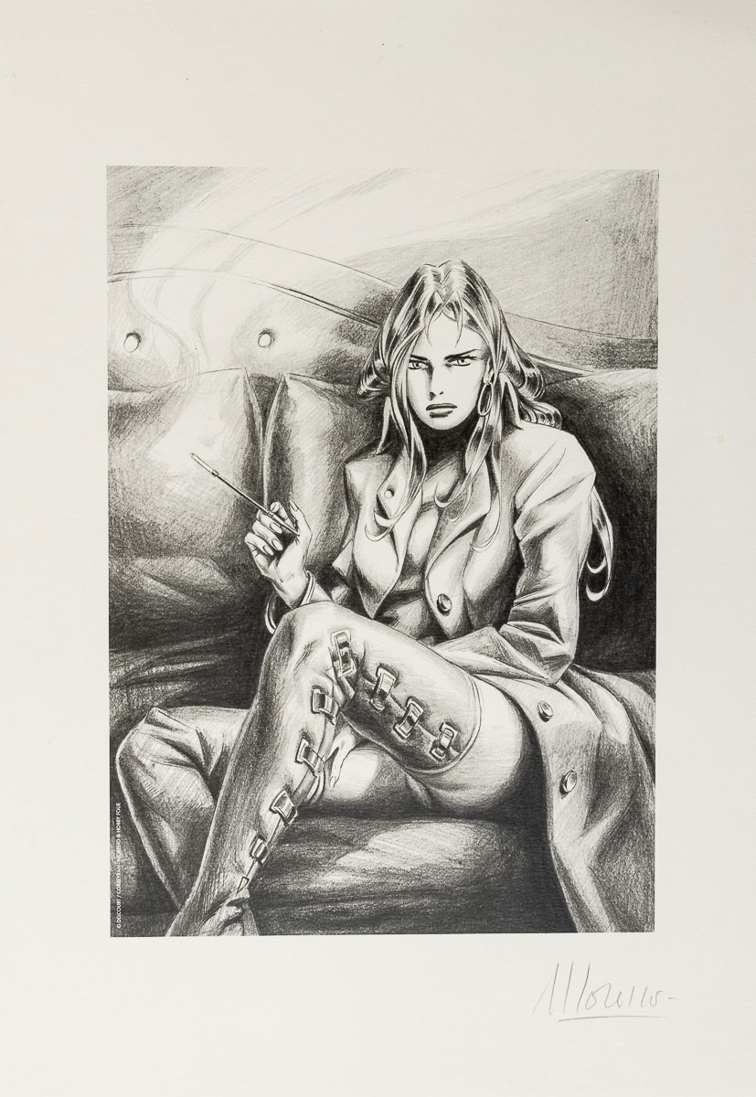 Signed Lithograph by Marc Moreno: The Regulator - The Cigarette Smoker
