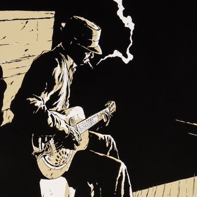 Signed Serigraph by Christophe Chabouté: Bluesman