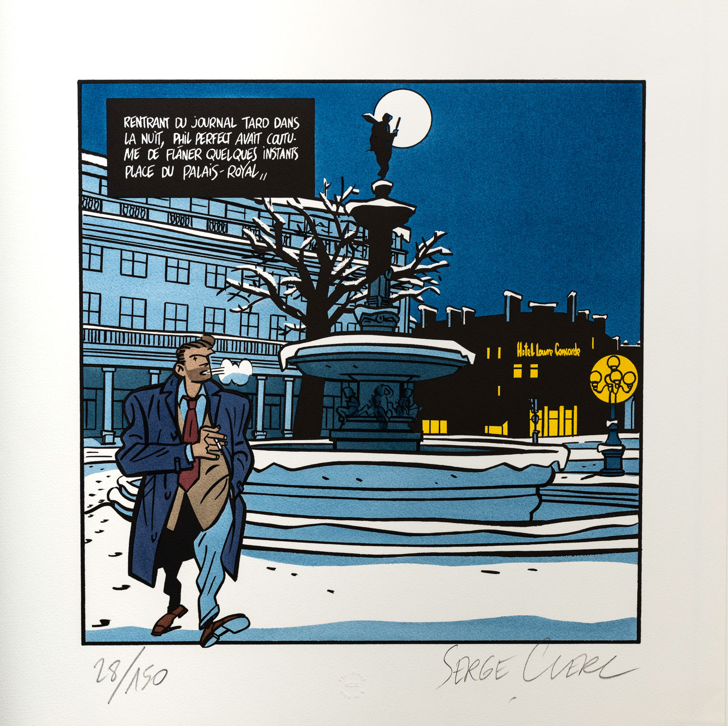 Serge Clerc signed serigraph  : Palais Royal, couleur