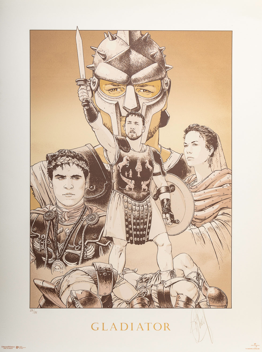 Rara serigrafia firmata Philippe Delaby : Gladiator