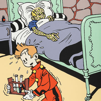 Serigrafía Franquin : Spirou y Fantasio enfermo