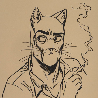 Serigraph by Juanjo Guarnido - Blacksad - Smoker