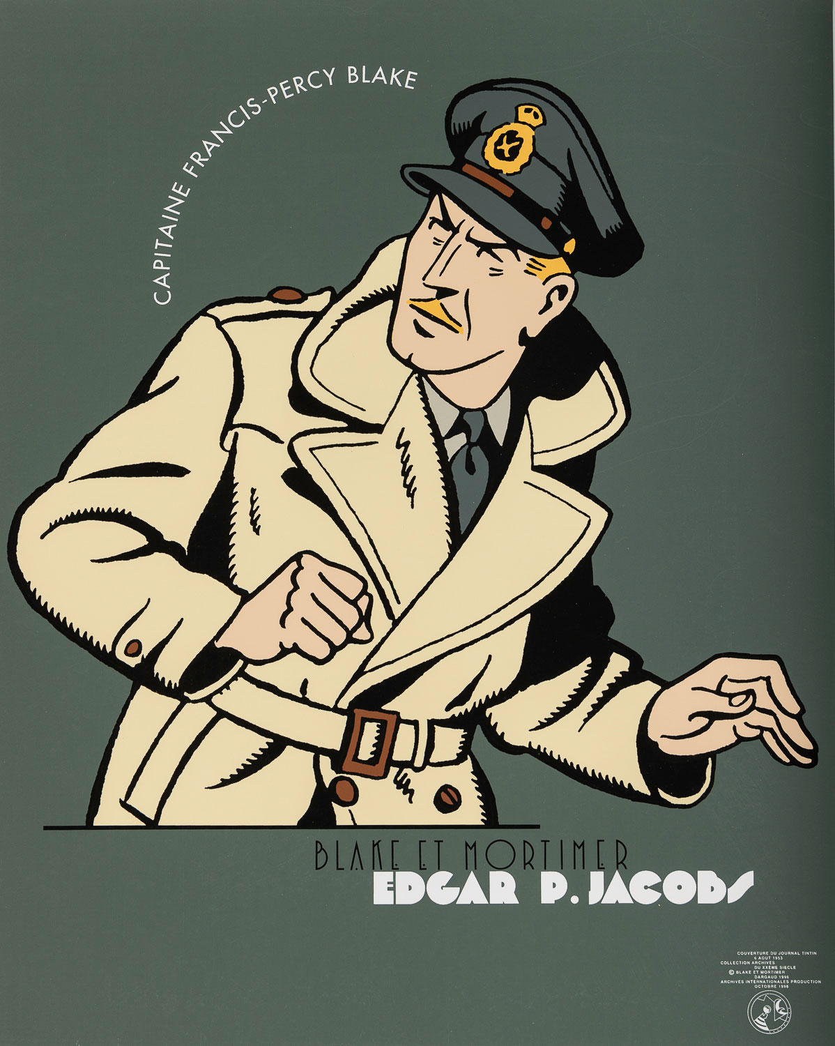 E.P Jacobs serigraph : E.P Jacobs : Capitaine Francis-Percy Blake