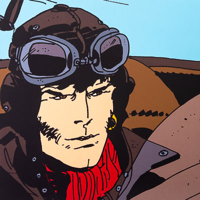 Serigrafia Hugo Pratt: Corto l'avventuriero dell'aria