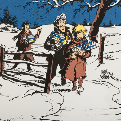 Sérigraphie signée François Walthéry : Noël dans la neige