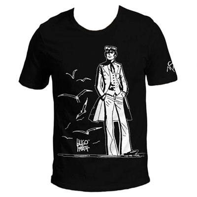 T-shirt Hugo Pratt : Corto Maltese , 40 anni ! (nero)