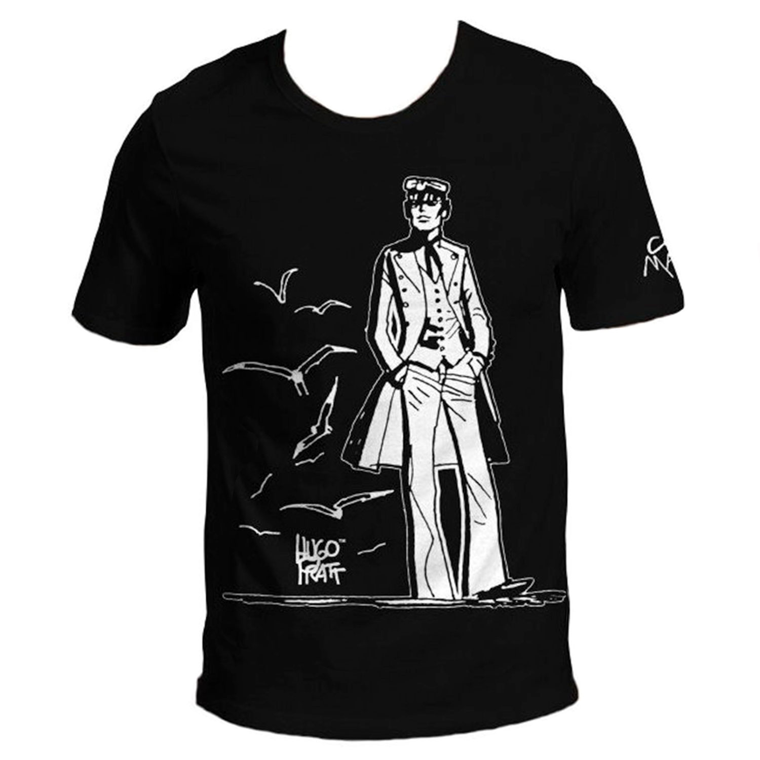 T-shirt Hugo Pratt :  Corto Maltese , 40 ans ! - Noir - Taille S
