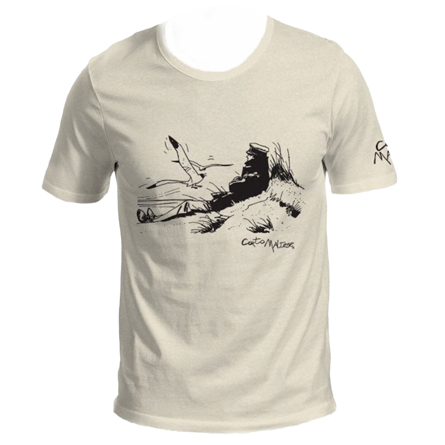 T-shirt Hugo Pratt : Corto, marinaio sulla duna (Greggio)
