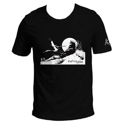 T-shirt Hugo Pratt : Corto, el marino sobre la duna (negro)