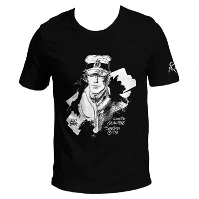 T-shirt Hugo Pratt : Corto Maltés , Siberia (negro)