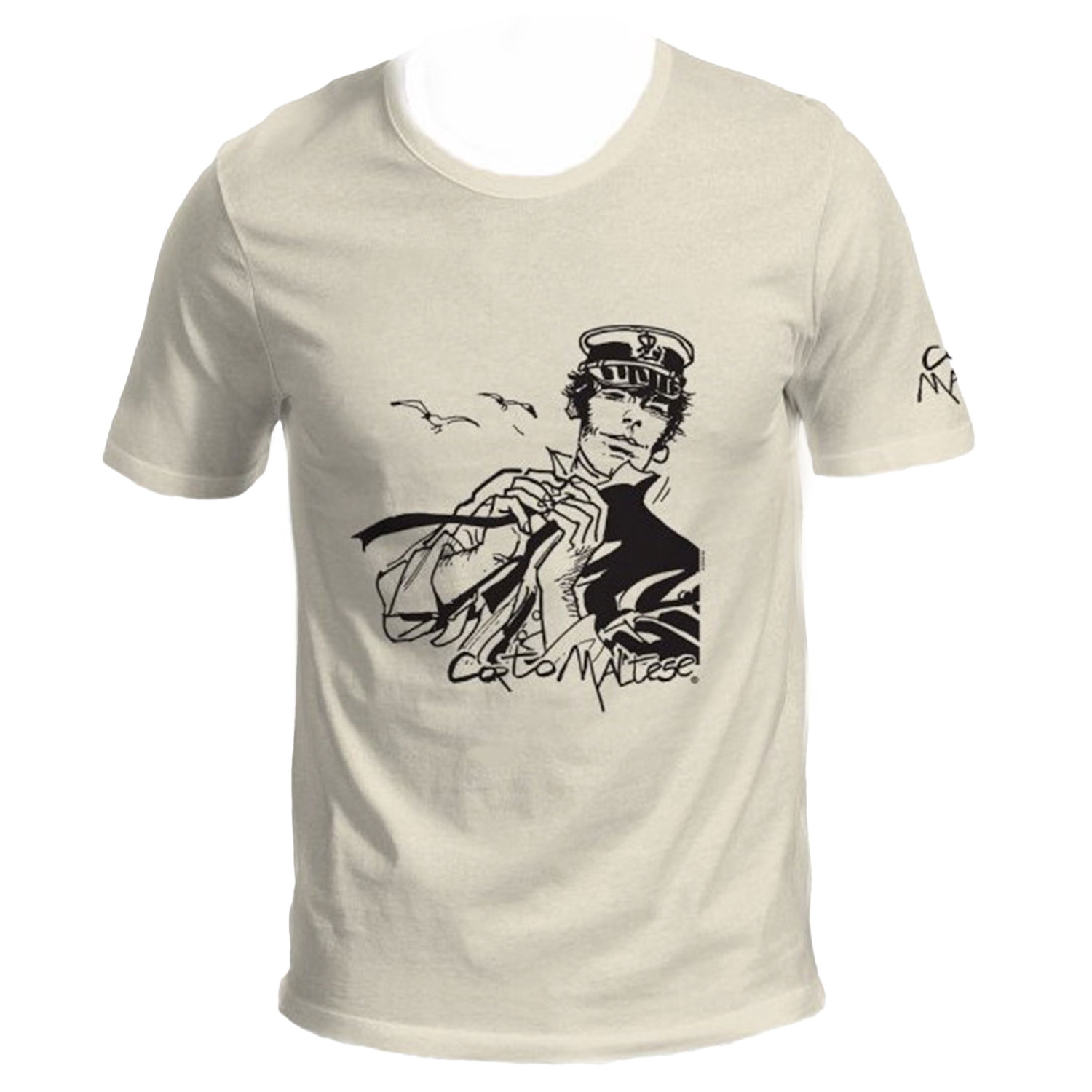 T-shirt Hugo Pratt : Corto Maltese dans le vent (écru)