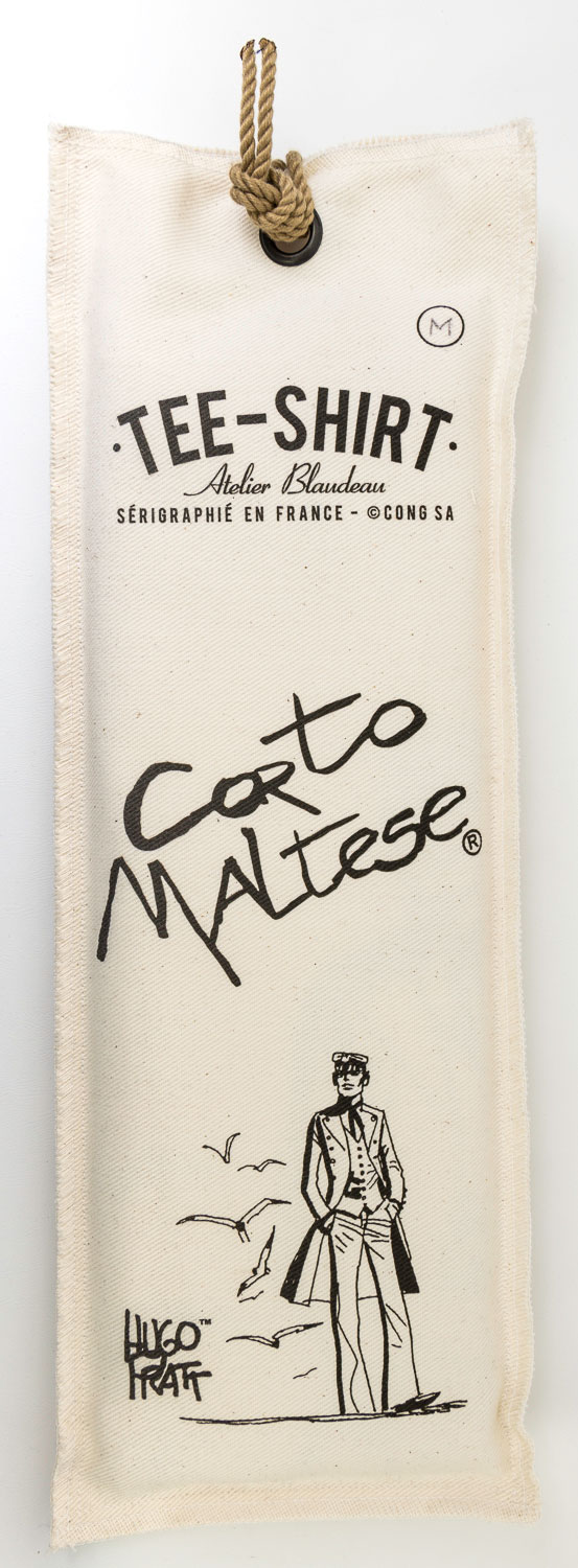 T-shirt Hugo Pratt : Corto Maltese , 40 anni ! (borsa, greggio)