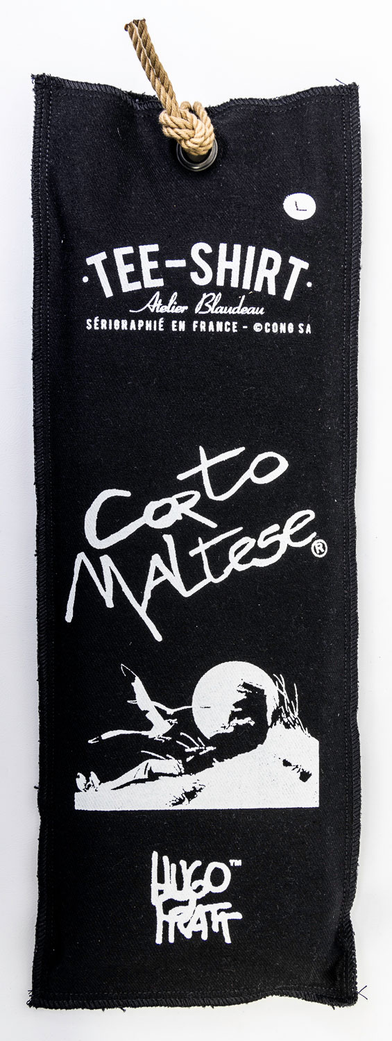 Hugo Pratt T-shirt : Corto, the sailor on the dune (slipcover, black)