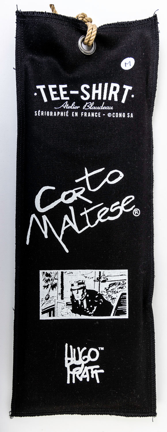 T-shirt Hugo Pratt : Corto Maltés , Port Ducal (funda, negro)