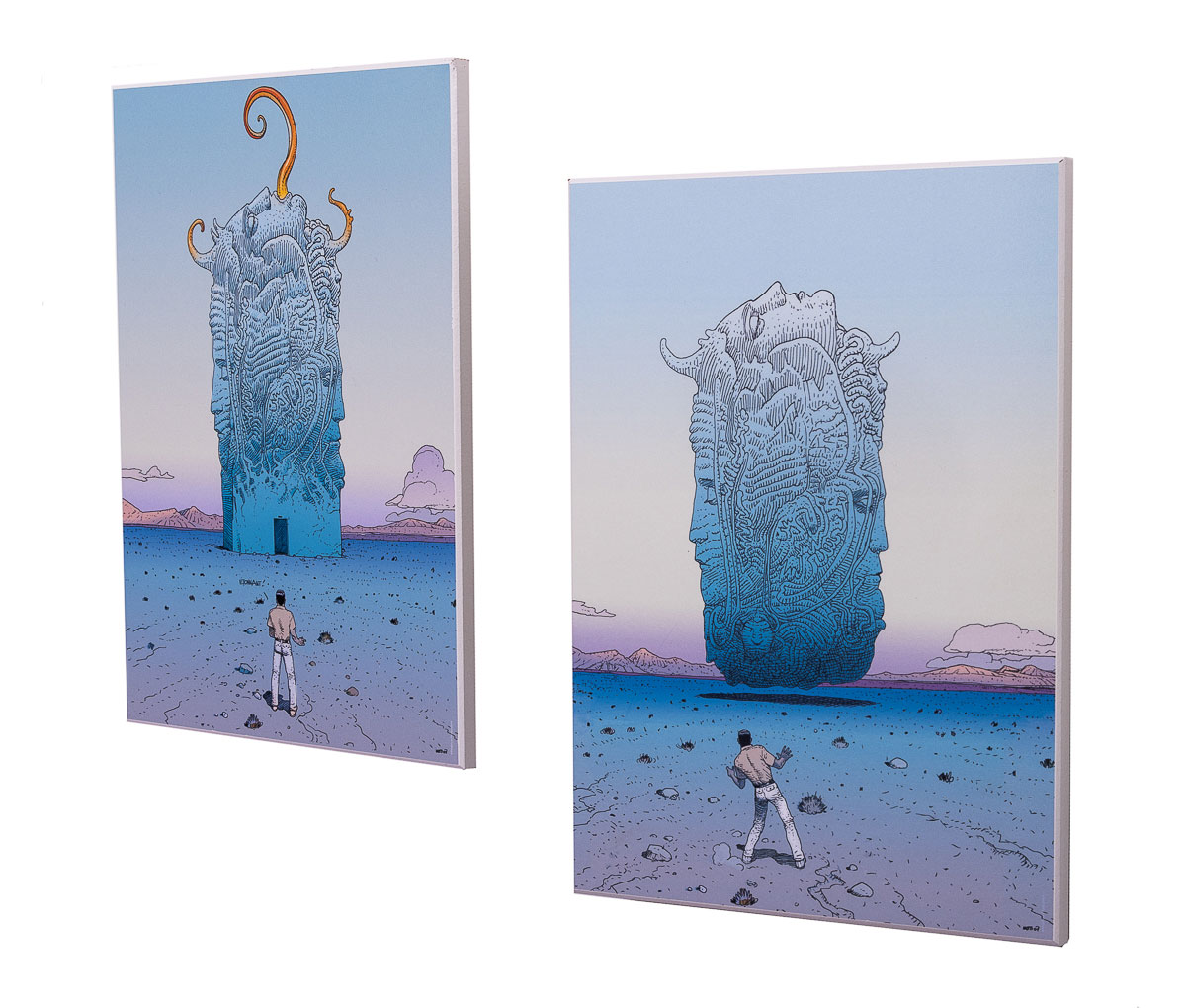 Laminated poster on Moebius wood: The Major's tower - Diptych Before and After